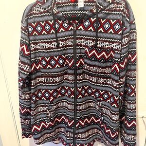 Divided by H&M Geometric Print Zip-Up Hoodie, size 10
